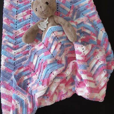 Plaid bébé multicolore ondulé 1