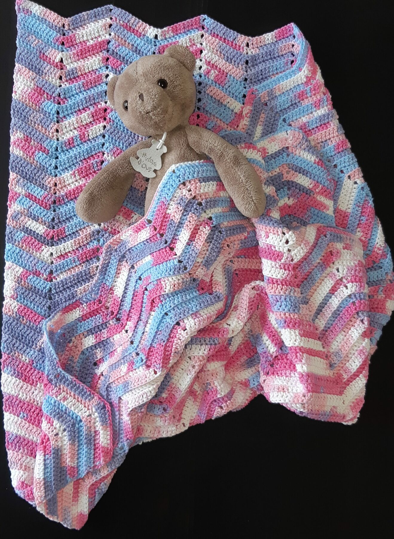 Plaid bébé multicolore ondulé 1