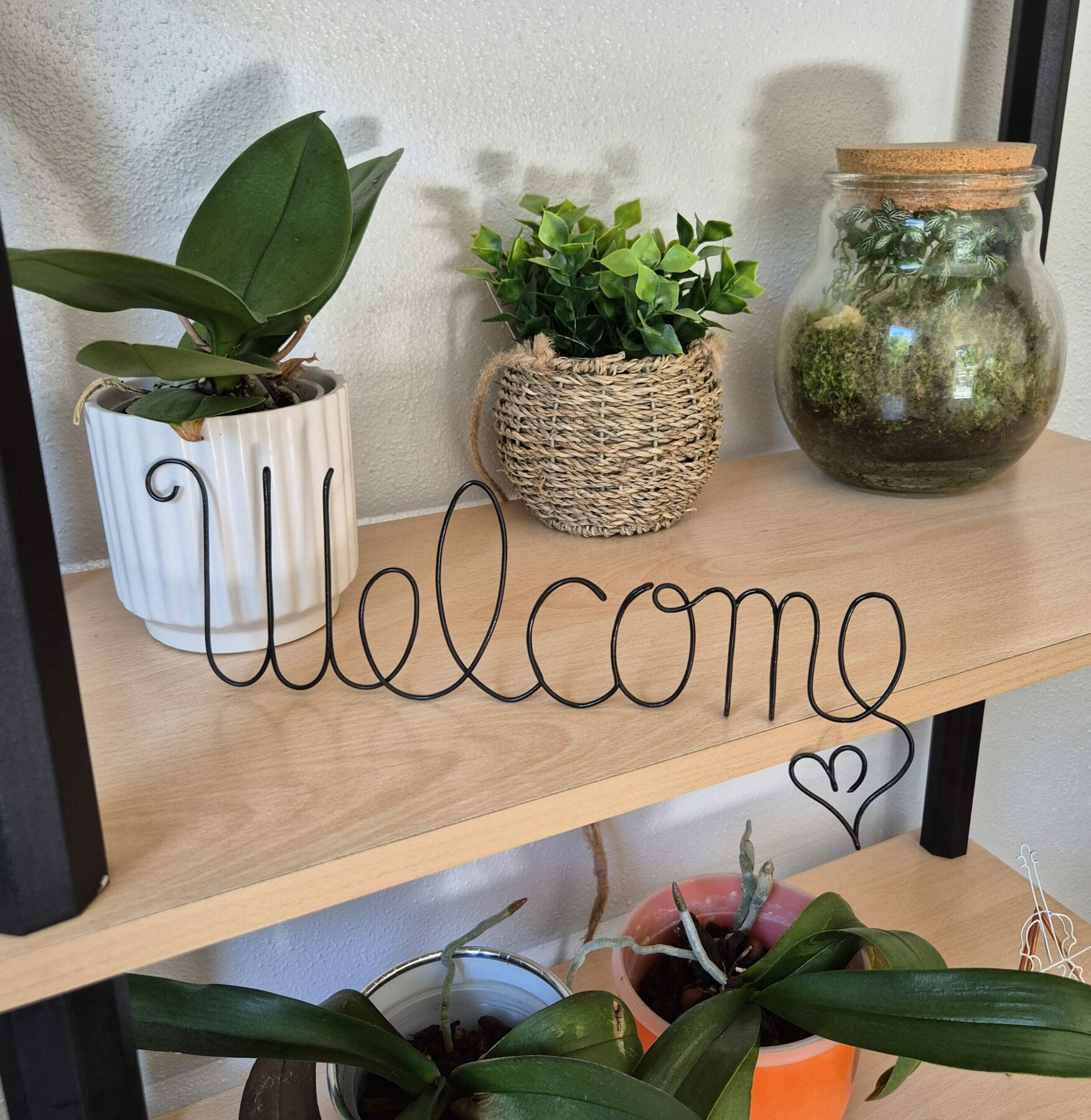 Mot Welcome en fil d'aluminium, décoration murale à accrocher – Image 4