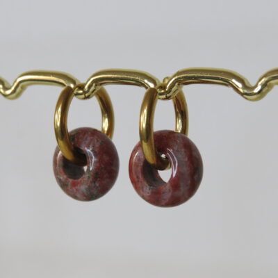 Boucles d’oreilles en granit et acier inoxydable