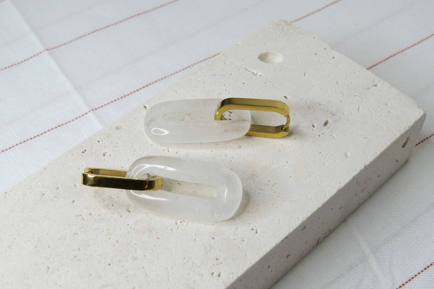 Boucles d’oreilles en quartz et acier inoxydable – Image 2