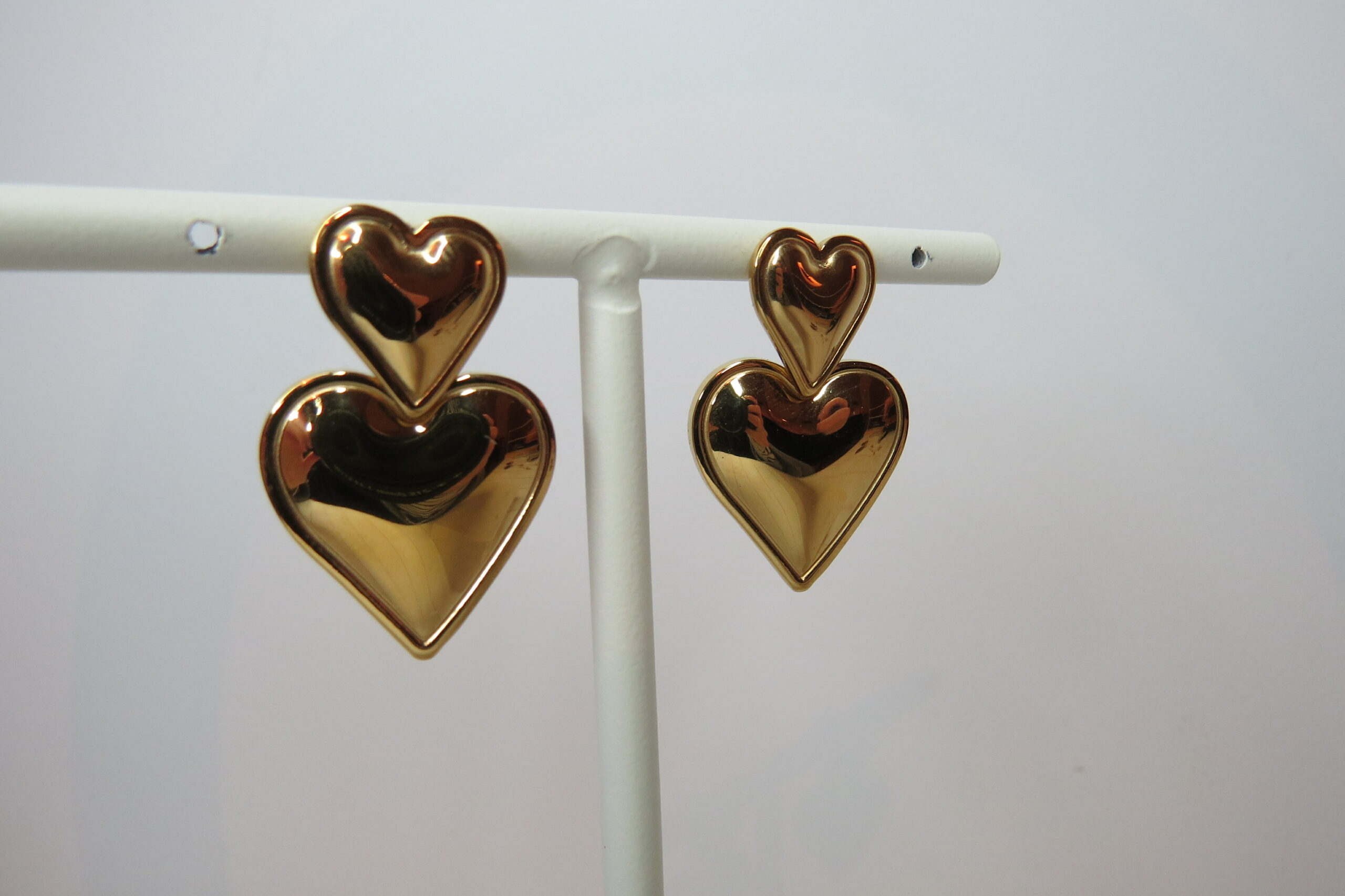 Boucles d’oreilles coeur acier inoxydable – Image 2