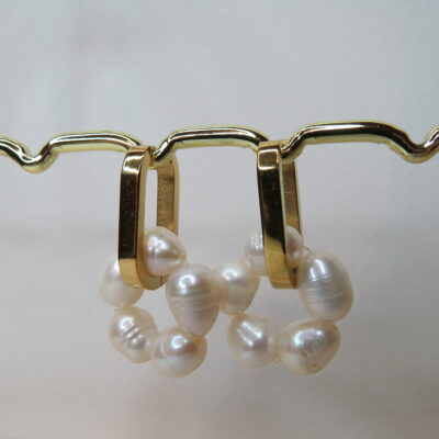 Boucles d’oreilles en perle d’eau douce et acier inoxydable