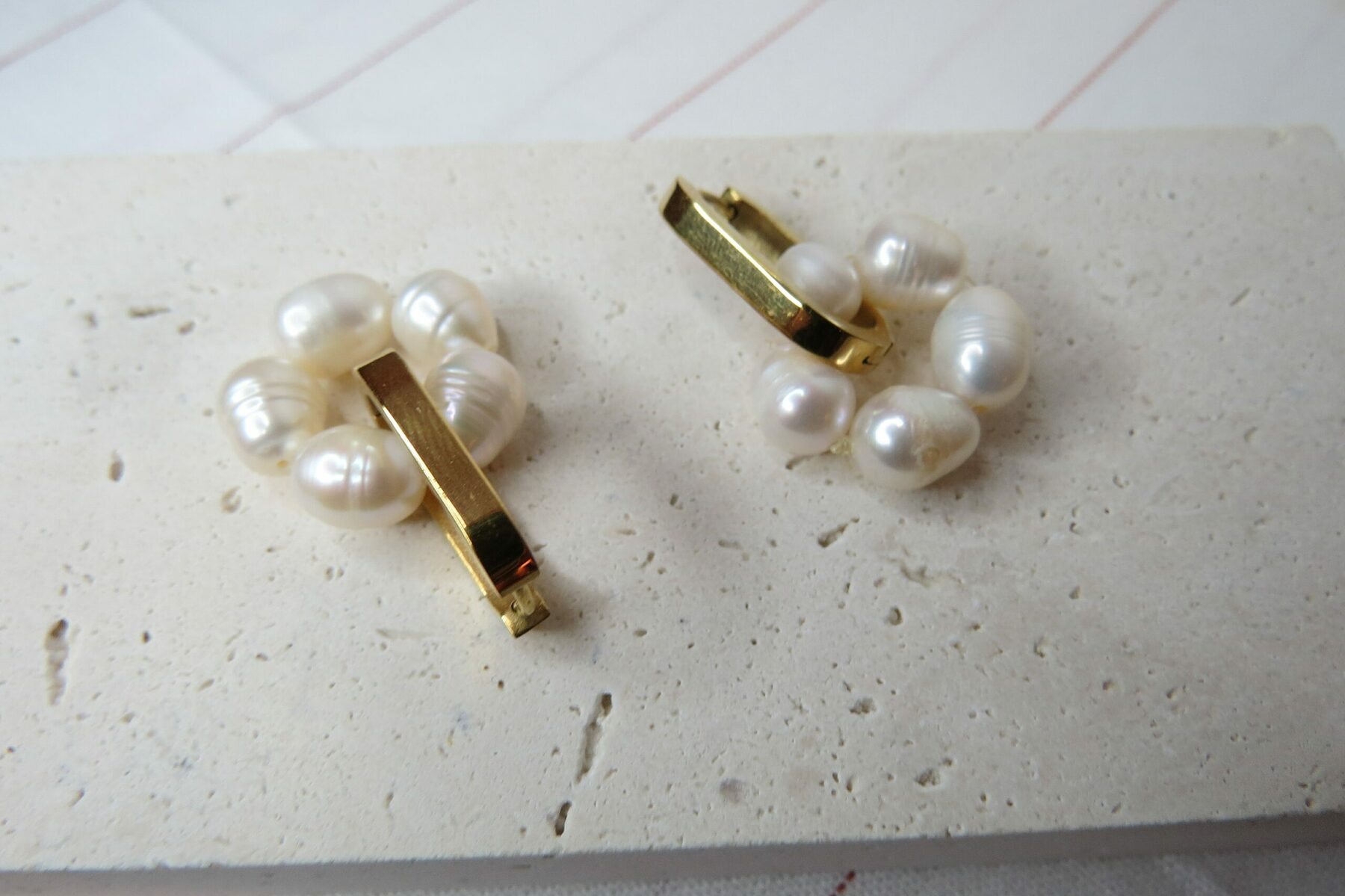 Boucles d’oreilles en perle d’eau douce et acier inoxydable – Image 3