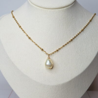 Collier Vaiana - Perle d’eau douce et acier inoxydable