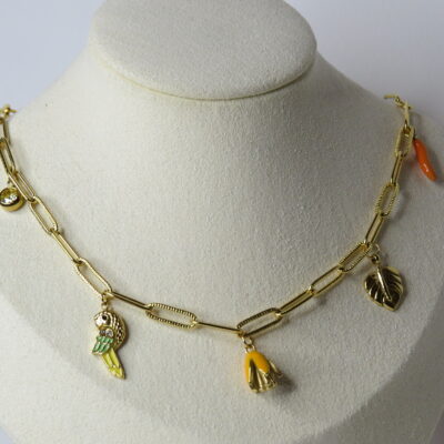 Collier charms Brésil acier inoxydable
