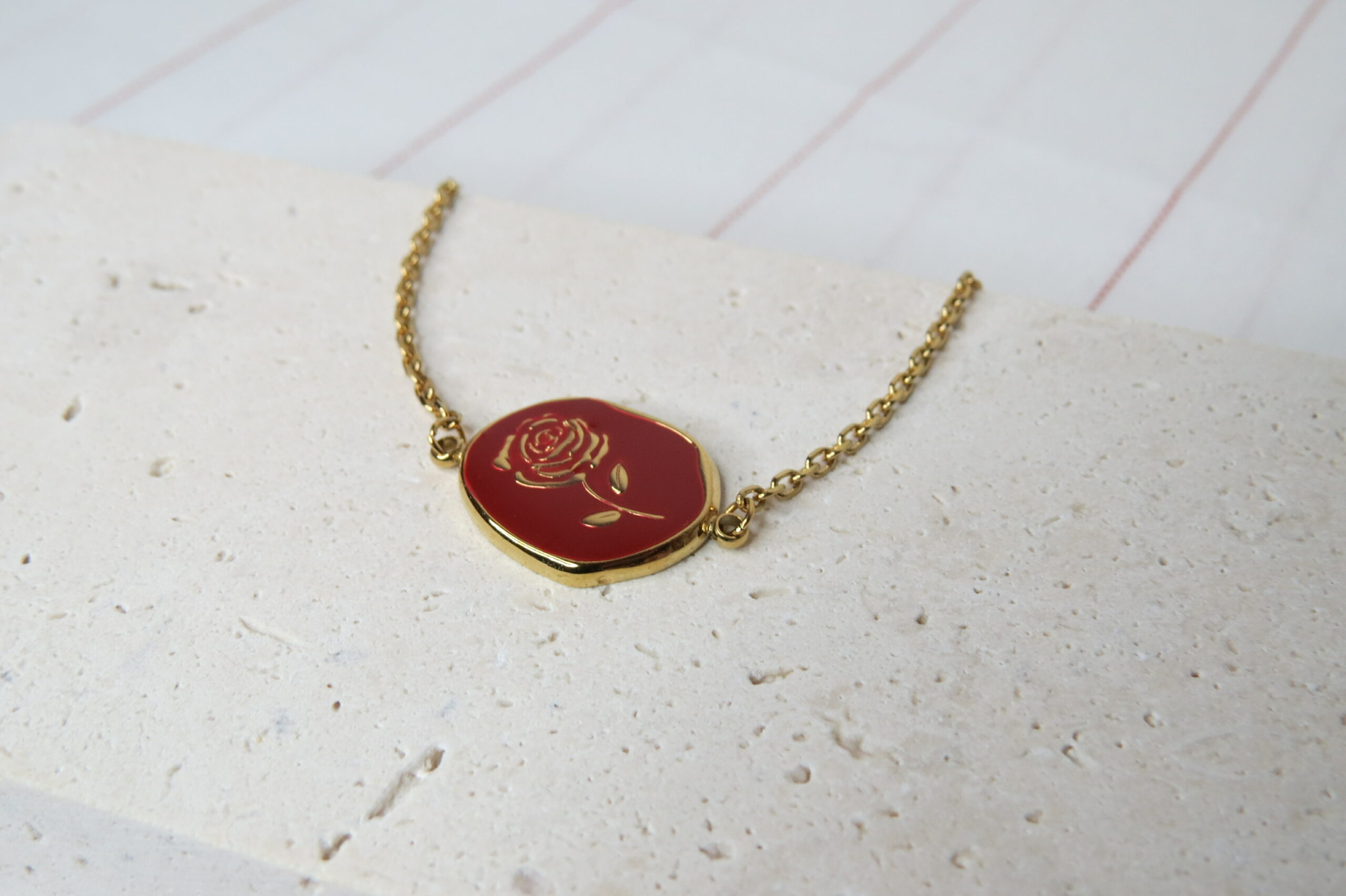 Bracelet rose et fermoir acier inoxydable – Image 2