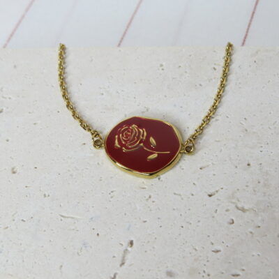 Bracelet rose et fermoir acier inoxydable