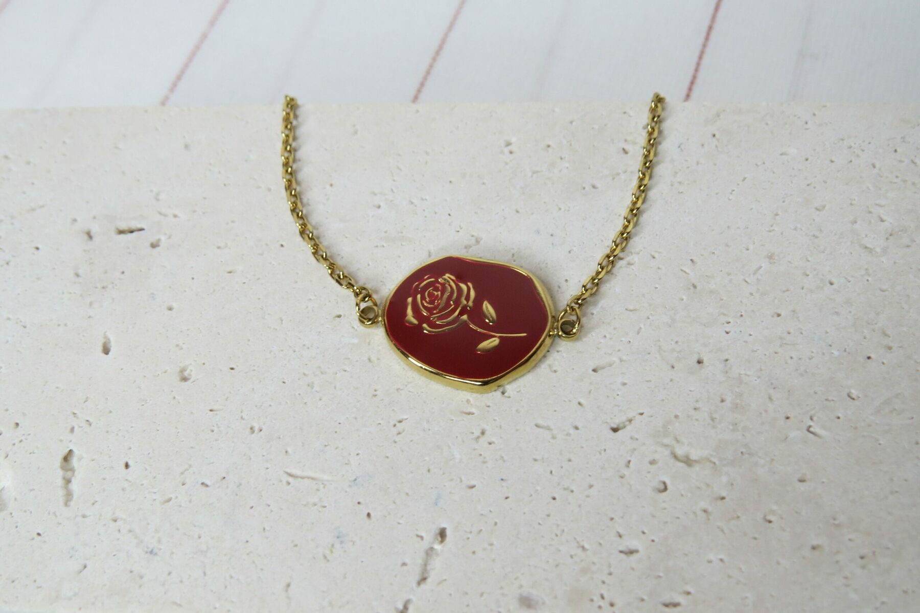 Bracelet rose et fermoir acier inoxydable