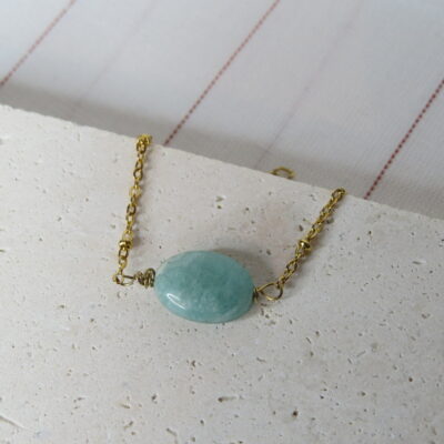 Bracelet aventurine et fermoir acier inoxydable