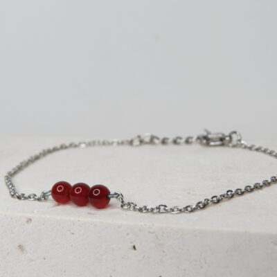Bracelet cornaline et acier inoxydable