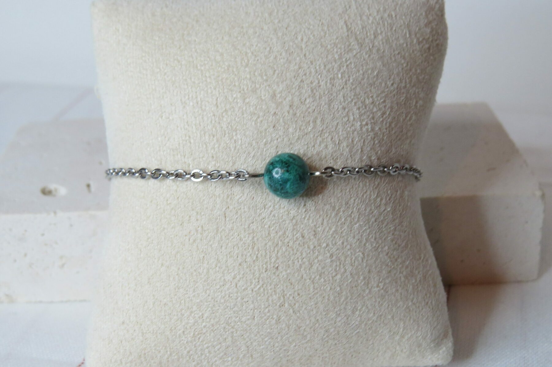 Bracelet pierre de jaspe et acier inoxydable – Image 3