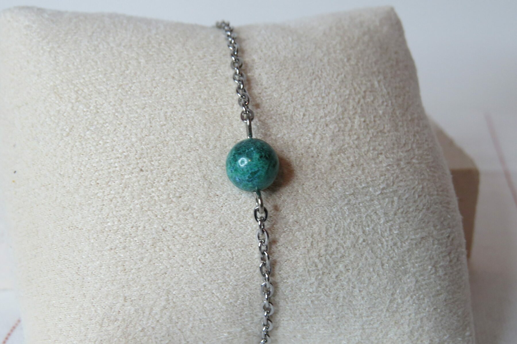 Bracelet pierre de jaspe et acier inoxydable