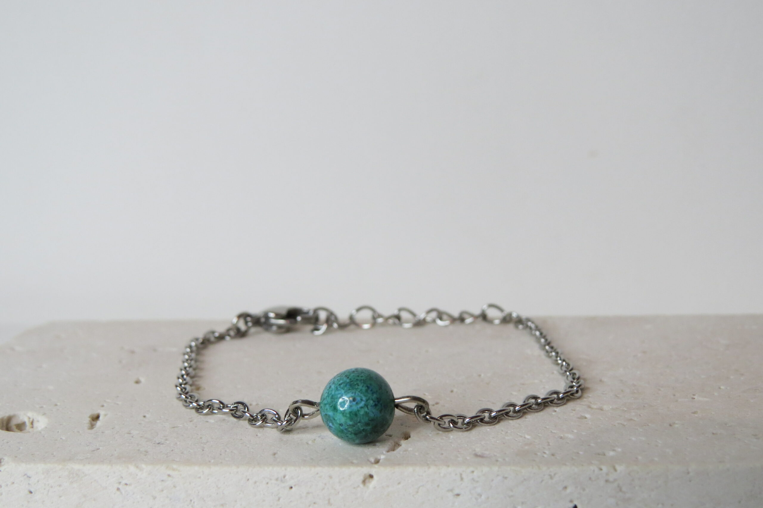 Bracelet pierre de jaspe et acier inoxydable – Image 2