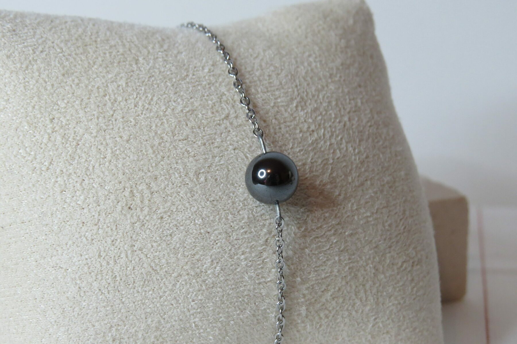 Bracelet pierre d’onyx et acier inoxydable – Image 3