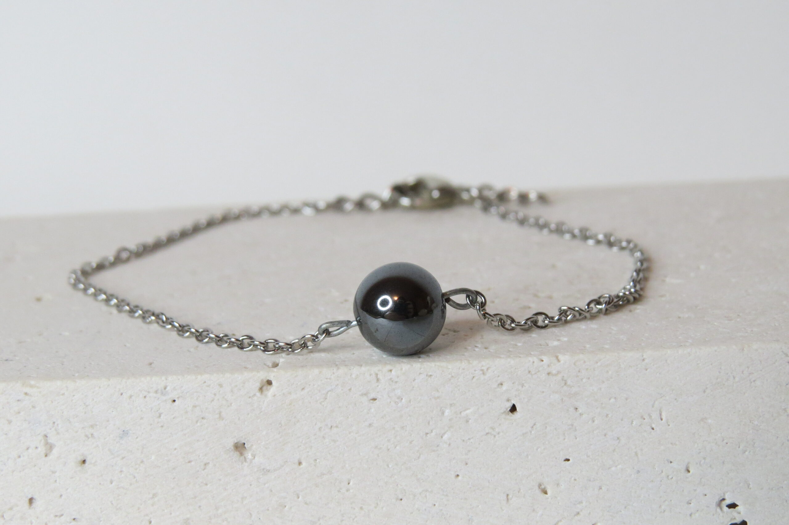 Bracelet pierre d’onyx et acier inoxydable – Image 2