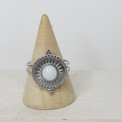 Bague Elpis _ Nacre et acier inoxydable