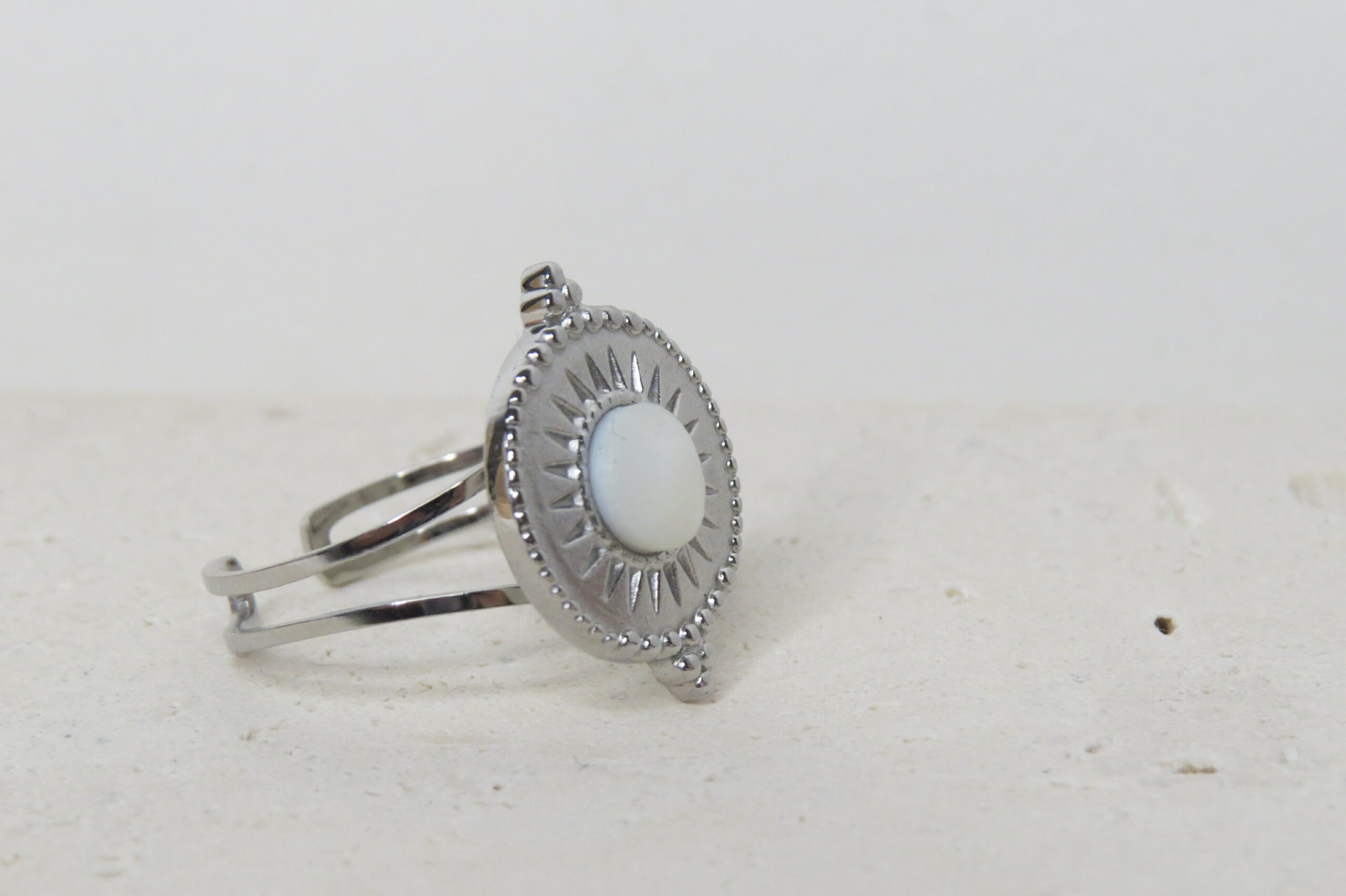Bague Elpis _ Nacre et acier inoxydable – Image 2