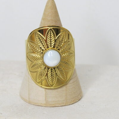 Bague _ Nacre et acier inoxydable