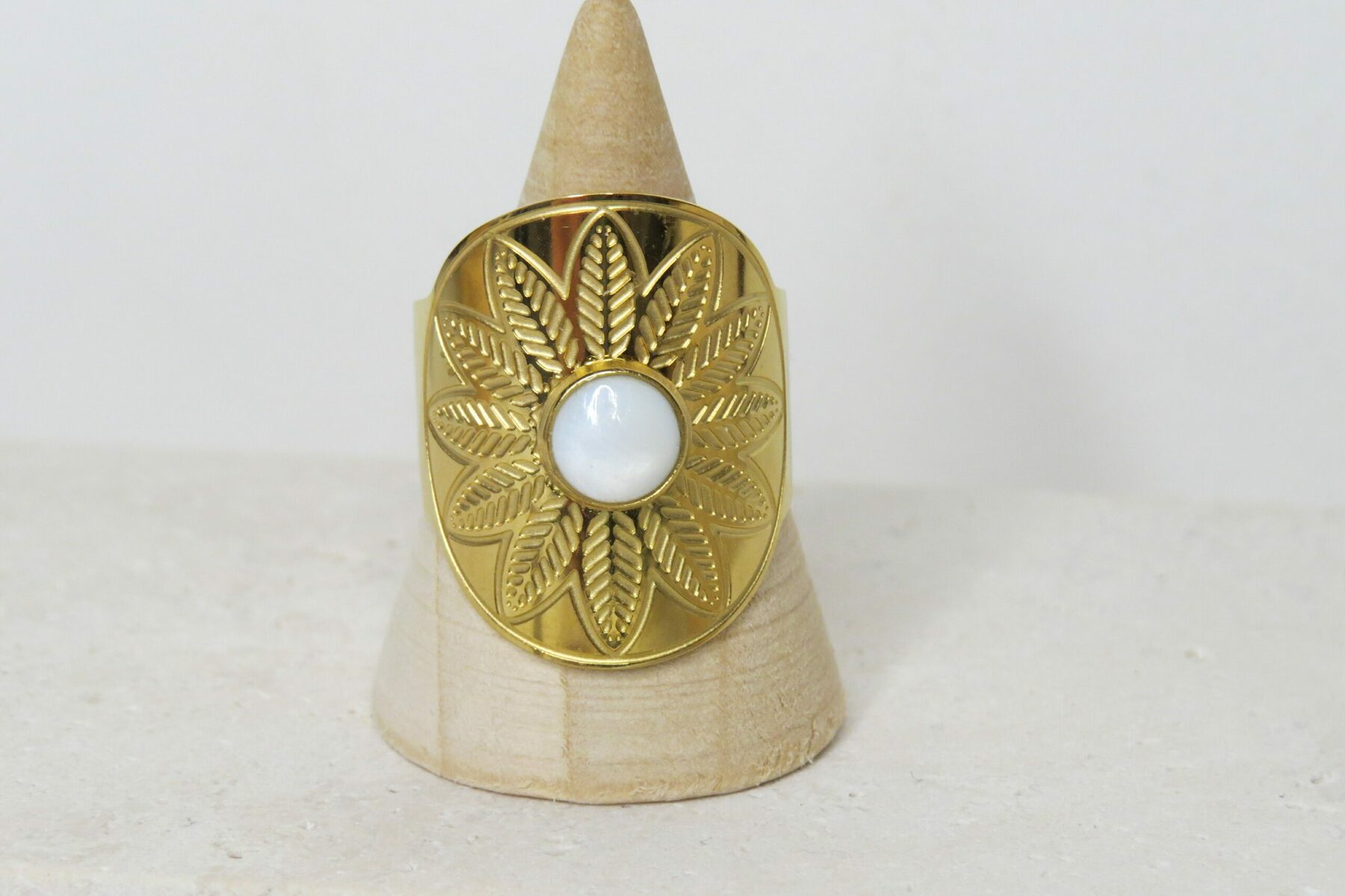 Bague _ Nacre et acier inoxydable