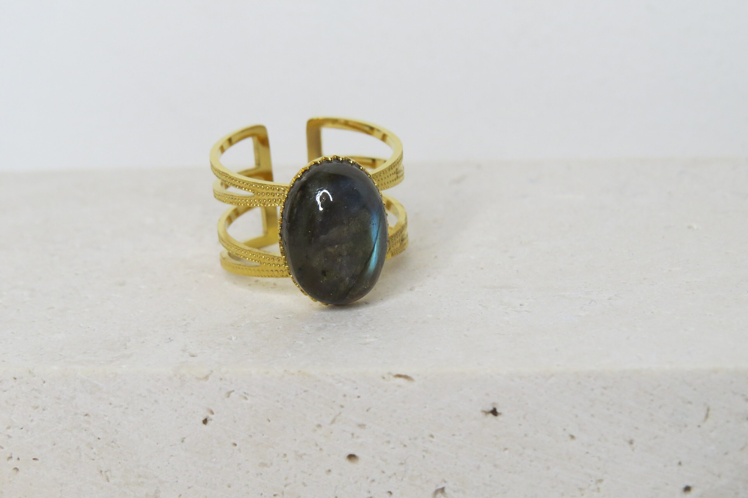 Bague _ Labradorite et acier inoxydable – Image 3