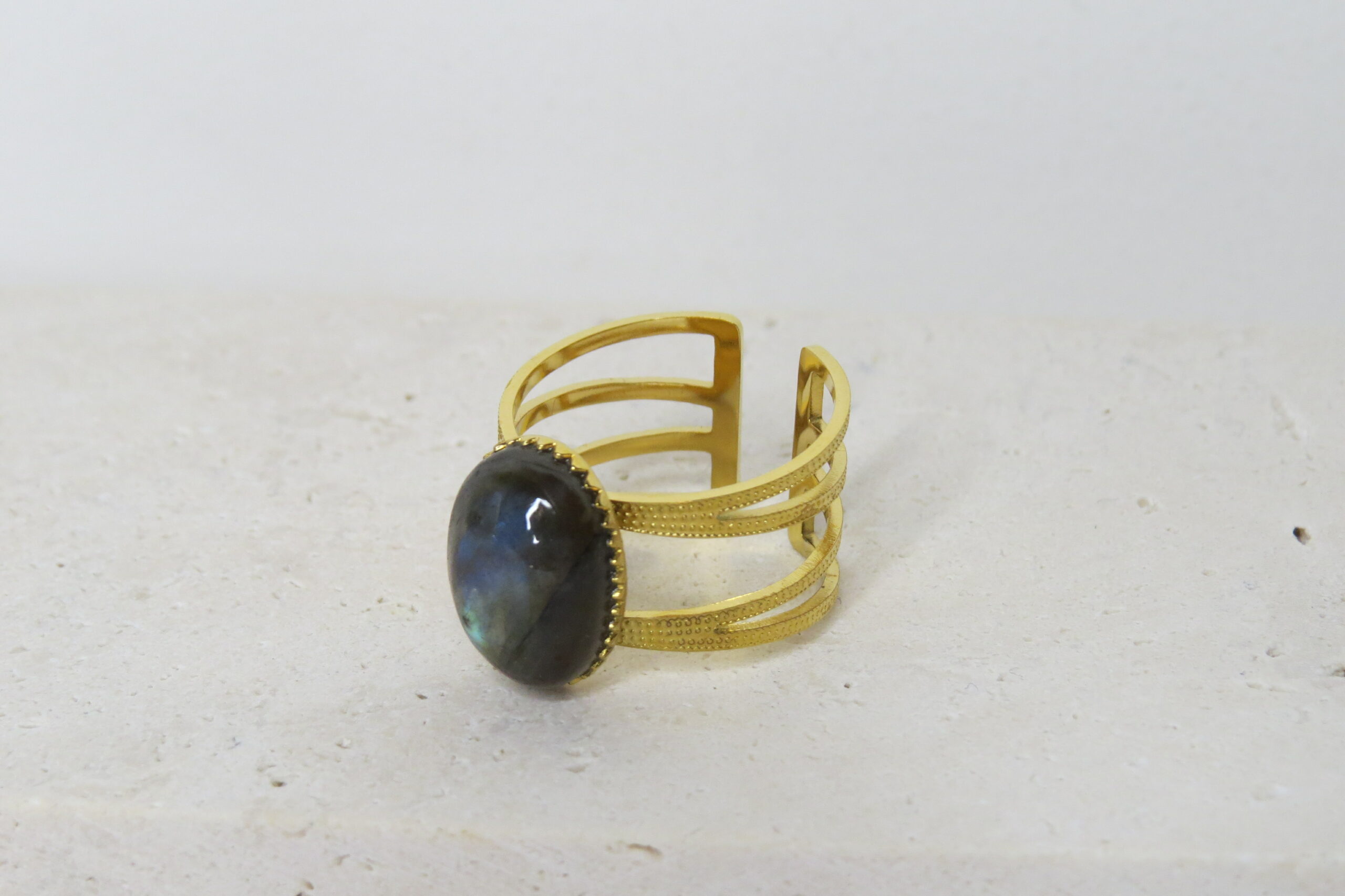 Bague _ Labradorite et acier inoxydable – Image 2