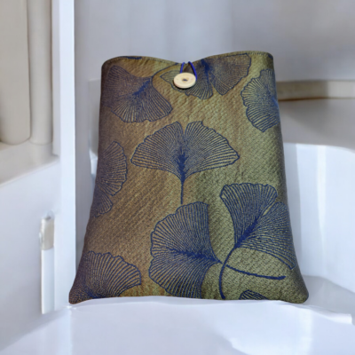 Pochette protège-livre, tablette & liseuse – Motif Ginkgo – Tissu jacquard – 2 tailles