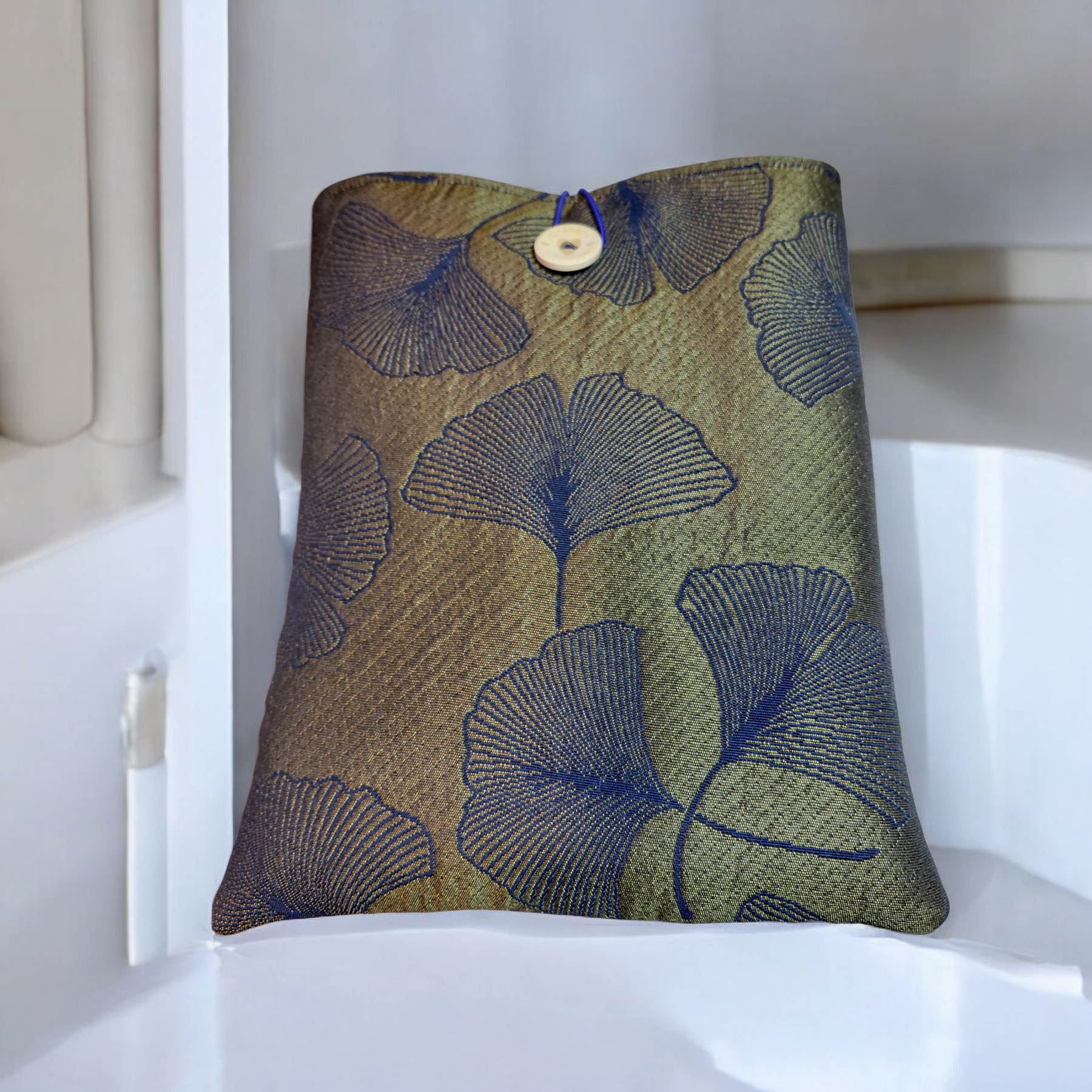 Pochette protège-livre, tablette & liseuse – Motif Ginkgo – Tissu jacquard – 2 tailles