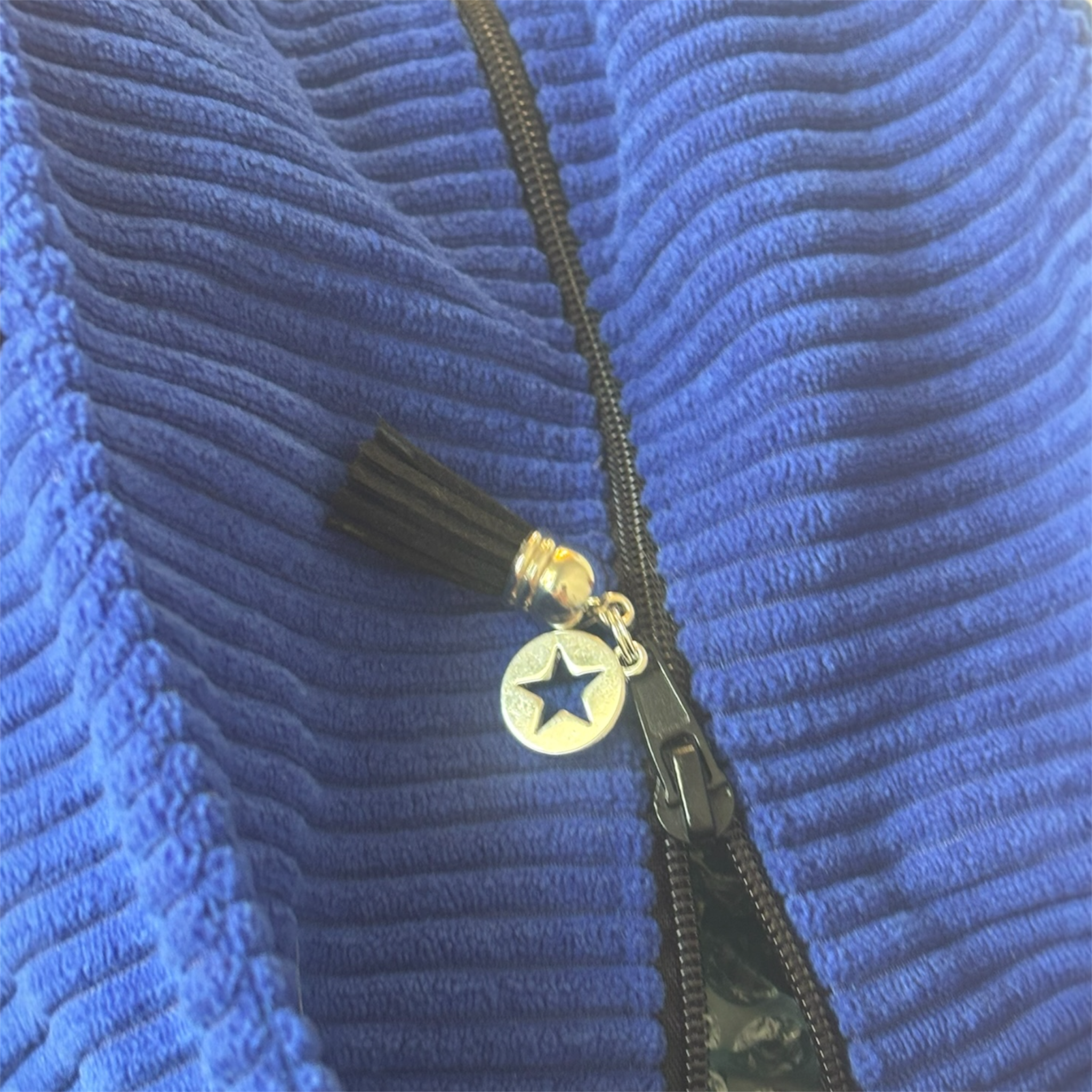 Sac Cabas Femme en Velours Côtelé Bleu roi – Création Artisanale Française – Image 6