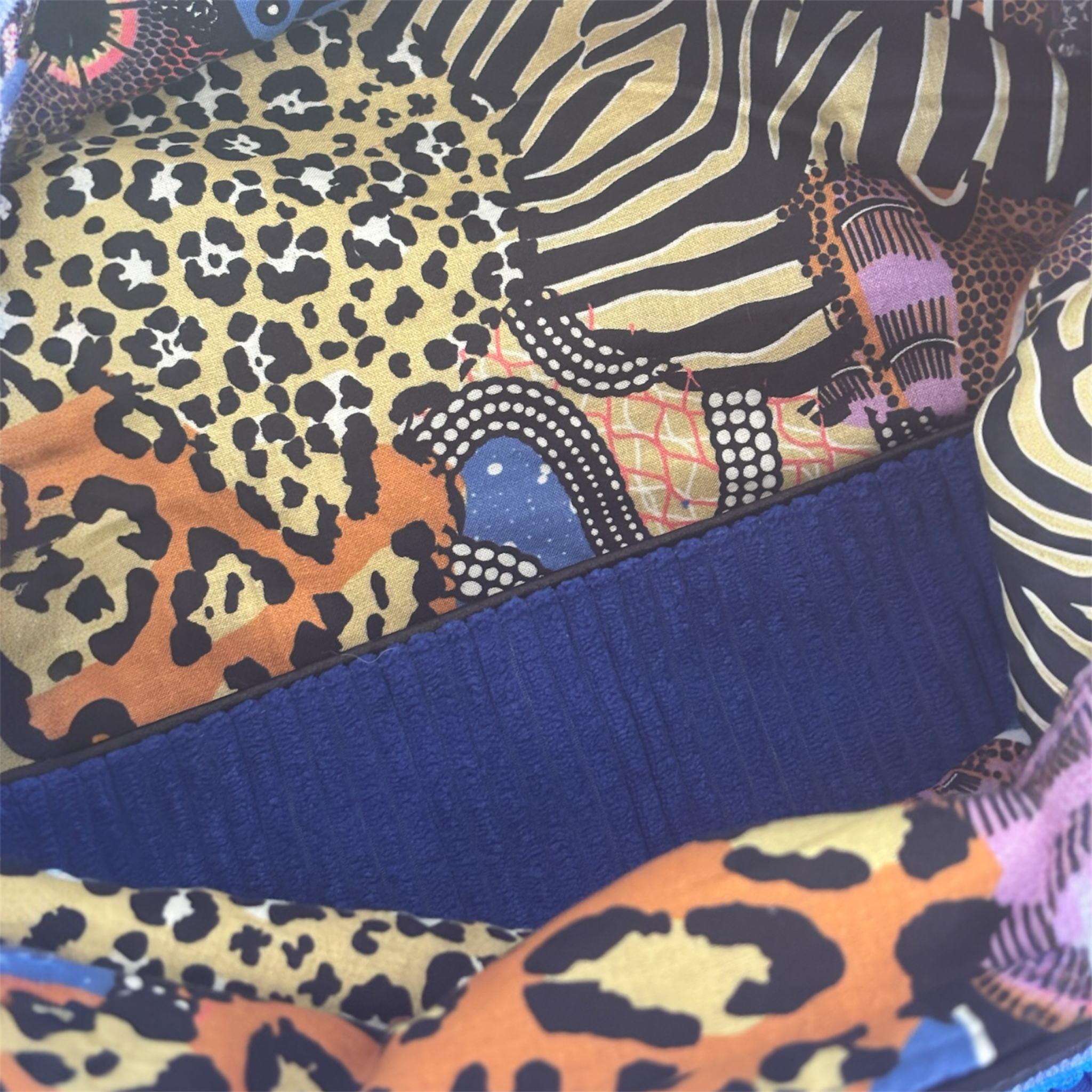 Sac Cabas Femme en Velours Côtelé Bleu roi – Création Artisanale Française – Image 7