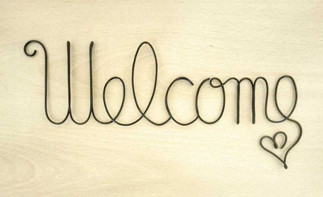 Mot Welcome en fil d'aluminium, décoration murale à accrocher – Image 6