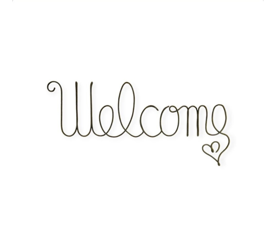 Mot Welcome en fil d'aluminium, décoration murale à accrocher – Image 7