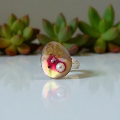 bague nacre et perle