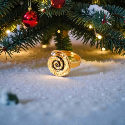bague spirale dorée