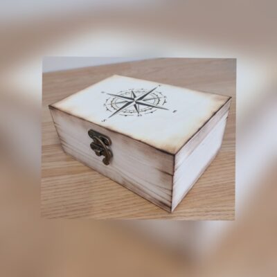boite rose des vents déco rangement bois