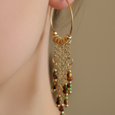 Boucles d'oreilles créoles artisanales