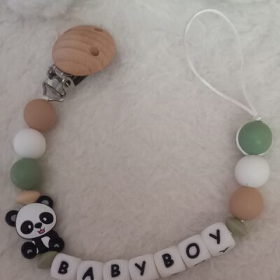 Attache tétine personnalisée 🐼