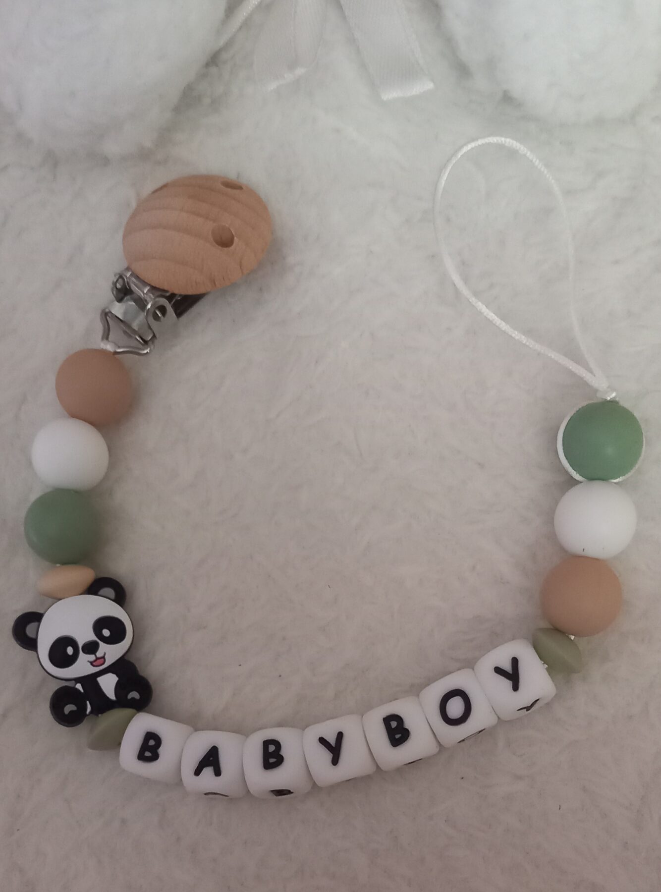 Attache tétine personnalisée 🐼
