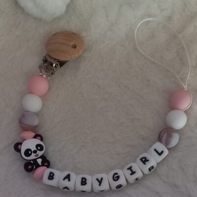 Attache tétine personnalisée 🐼