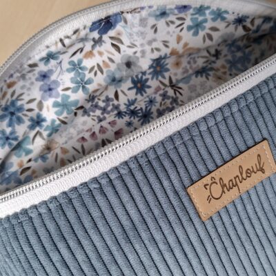 Sac banane velours côtelé collection Bleue