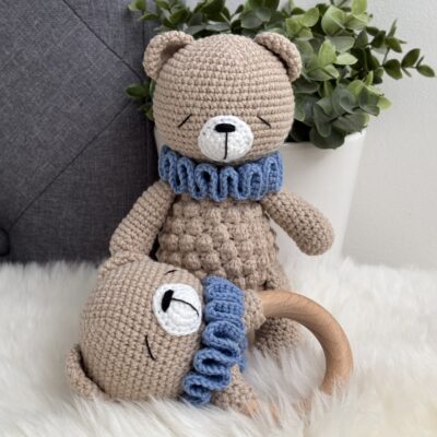 Ourson Doudou + Hochet