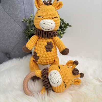 Girafe Doudou + Hochet