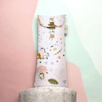 Pochette multifonction motif licorne – étui brosse à dents, range couverts, lunettes ou stylos – fait main