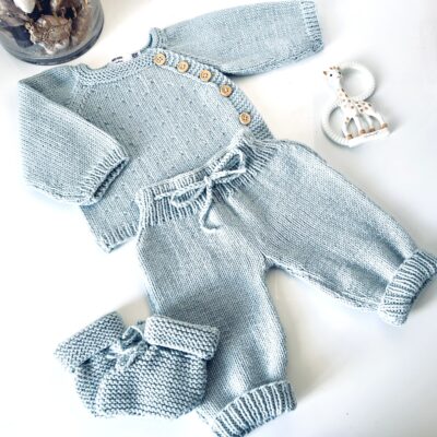 Ensemble naissance tendresse baby boy: 3 pieces - bleu poudré