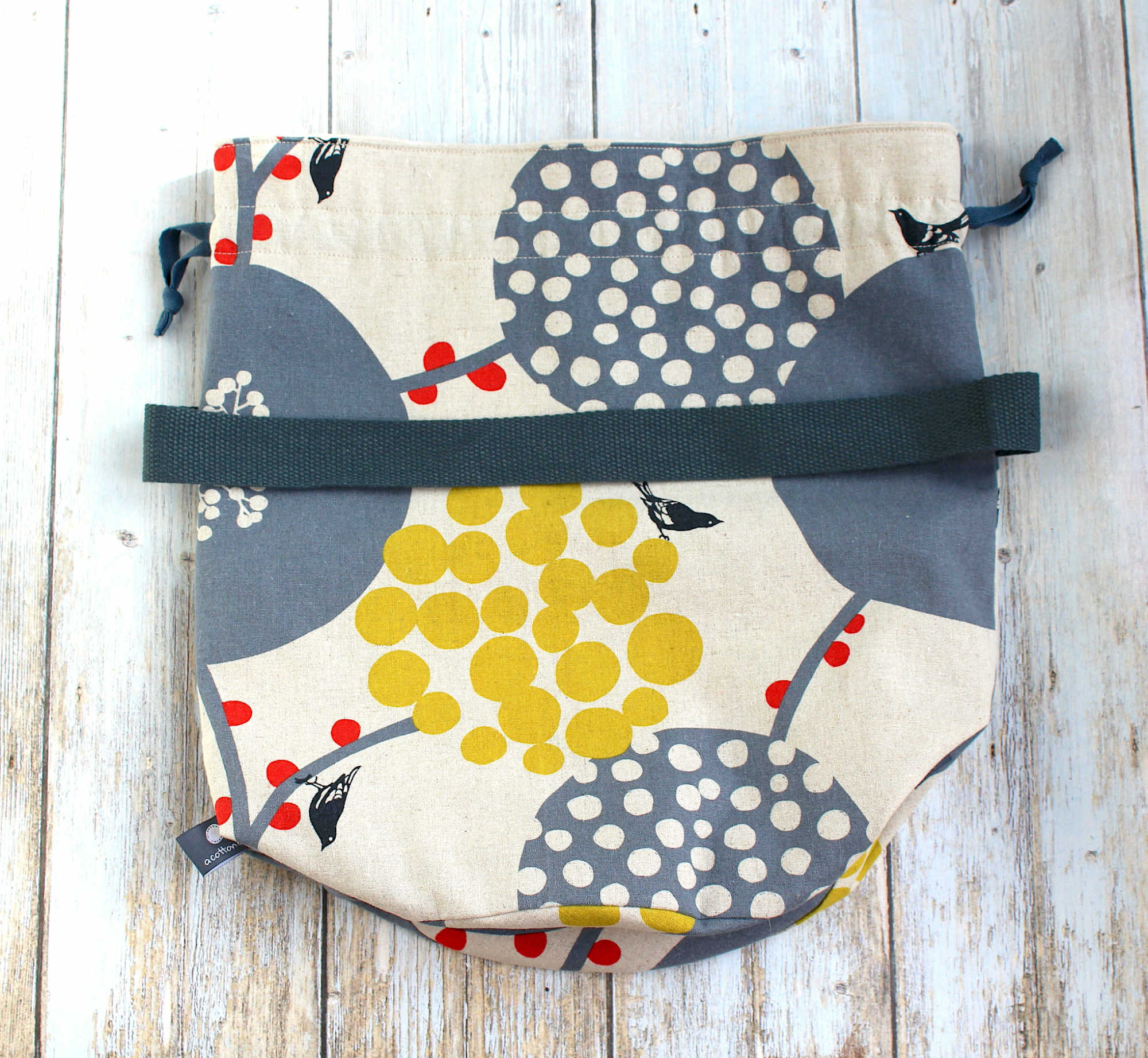 Sac à projets crochet tricot, grand pochon pelotes de laine, sac à ouvrages, accessoire tricot – Image 6