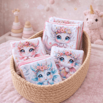 lingettes lavables dragons