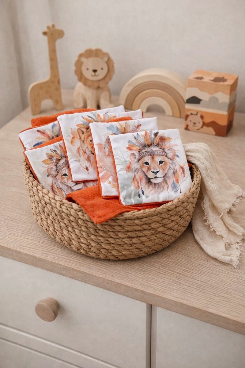 lingettes lavables lions