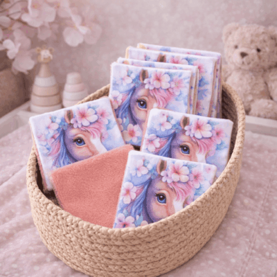 lingettes lavables chevaux