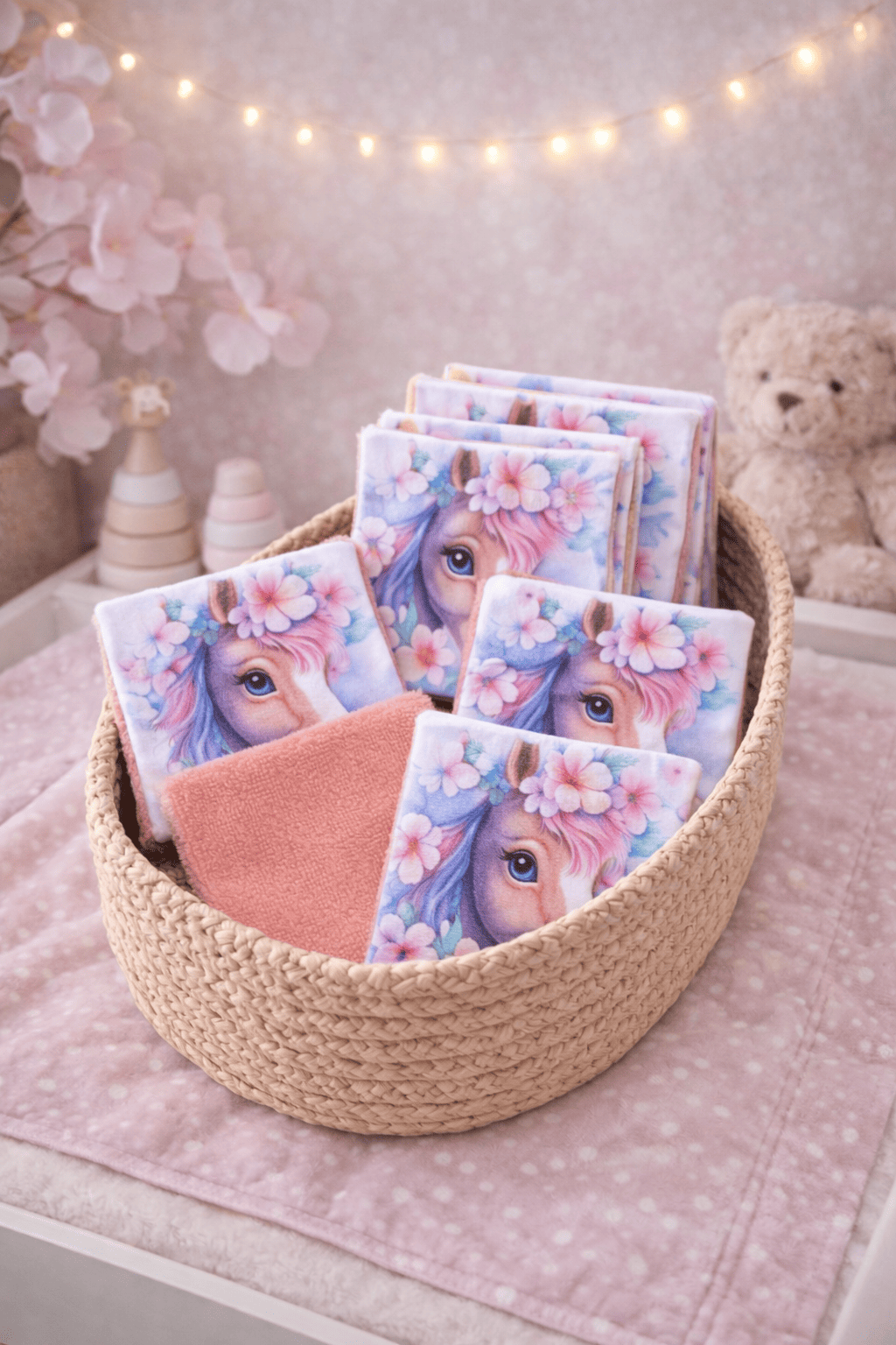 lingettes lavables chevaux