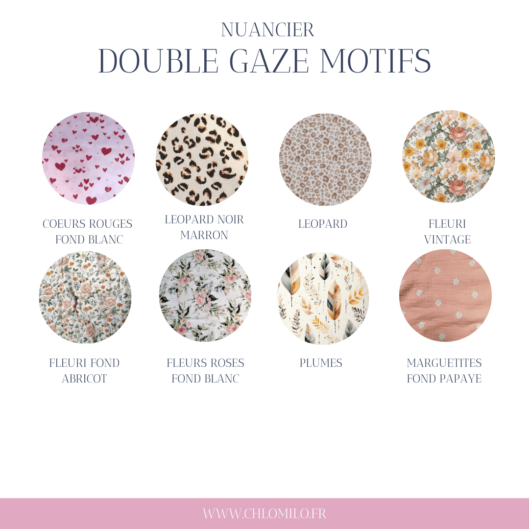 nuancier doubles gaze coton motifs